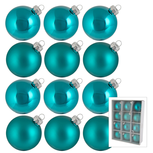 Teal Christmas Hanging Decorations 6cm