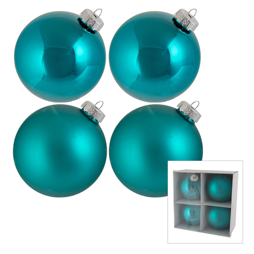 Teal Christmas Hanging Decorations 10cm