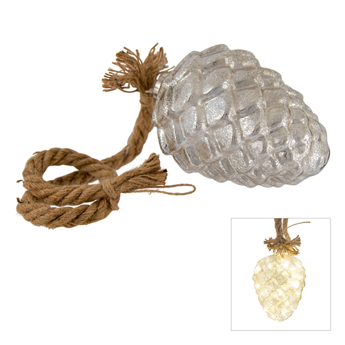 Champagne Glass LED Pinecone with Rope