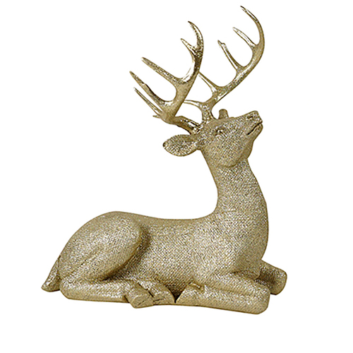 Champagne Resin Sitting Deer