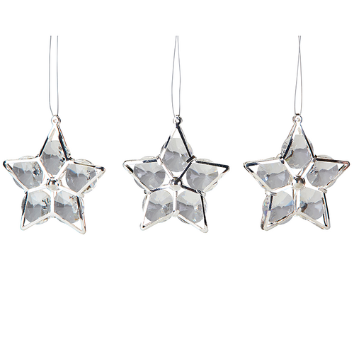 Star Ornament 3pc 5.5cm