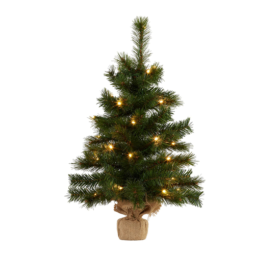 Wintergreen Pre-lit Tabletop Christmas Tree 61cm