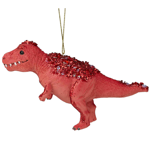 Red T-Rex Dinosaur Hanging Christmas  Decoration 