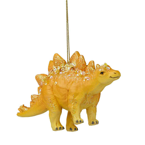 Yellow Stegosaurus Dinosaur Hanging Christmas  Decoration