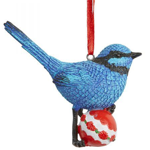 Blue Wren Christmas Hanging Decoration 