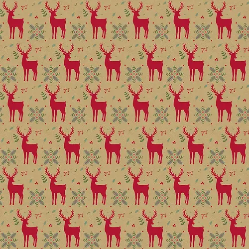 Wrapping Paper Kraft Reindeer  5m x 35cm