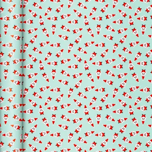 Wrapping Paper Pale Blue with Santa 5m x 35cm