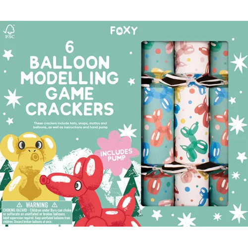 Balloon Modelling Christmas Crackers 6pk