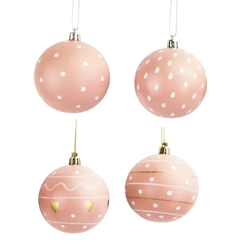 Dusty Pink Baubles 8cm  4pc