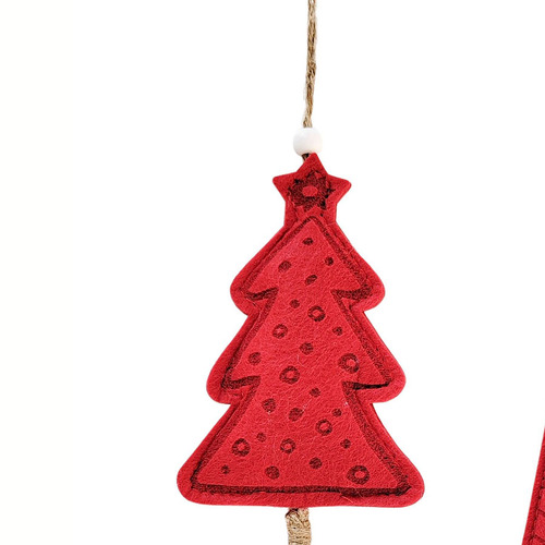 Red Felt Hanging Christmas Tree Decoration 12 cm