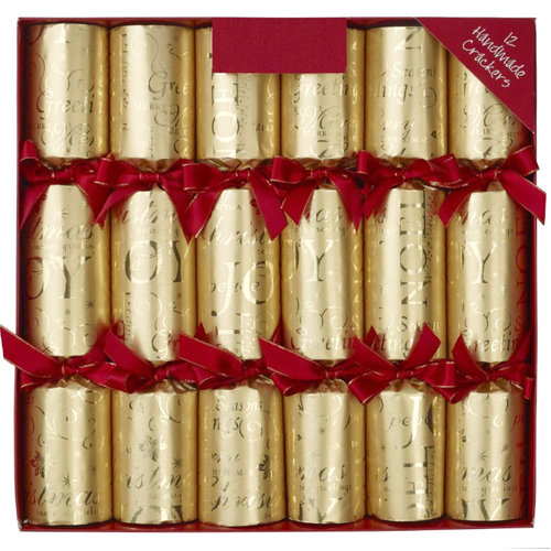 Gold Joyeux Christmas Crackers Bonbons