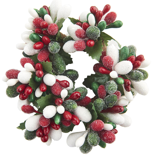 Blushing Holiday Beaded Berry Candle / Napkin Ring  8cm