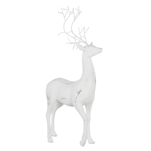 Standing White Christmas  Deer  Forward Facing