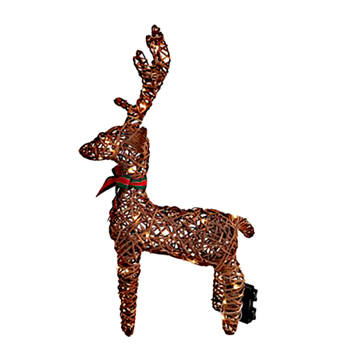 Standing Rattan Reindeer with 50 LED Lights