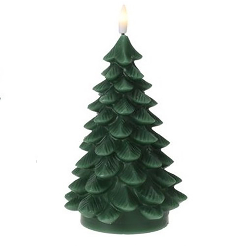 Green Christmas Tree LED Candle Large