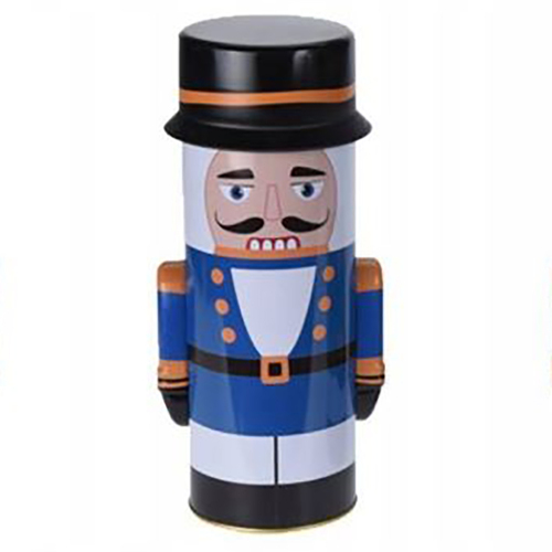 Reusuable Christmas Nutcracker Tin Blue